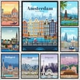thumbnail image 4 of Pósteres y grabados de viajes de Ámsterdam, Tokio, Londres, Islandia, Bali, Vancouver, arte mural moderno, pinturas de ciudades, paisajes, cuadros en lienzo, 4 of 5