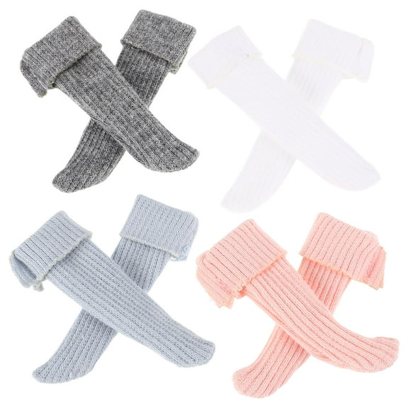 WHAMVOX 4 Pairs Doll Candy Color Socks Lifelike  Accessories Soft Doll Socks For Everyday Wear Parties And Performances