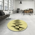 thumbnail image 4 of Ahgly Company Machine Washable Indoor Square Transitional Sun Yellow Area Rugs, 3' Square, 4 of 7