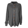 thumbnail image 4 of WEAIXIMIUNG Custom T Shirts Casual Shirt Women foreign Trade Solid Color Long Sleeve Cardigan, 4 of 5