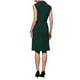thumbnail image 3 of Vestido Lápiz Sin Mangas para Mujeres INSPIRE CHIC con Solapa Notch, Estilo Falso Envueltos, Vestidos Formales de Trabajo, Color Verde Oscuro M, 3 of 5