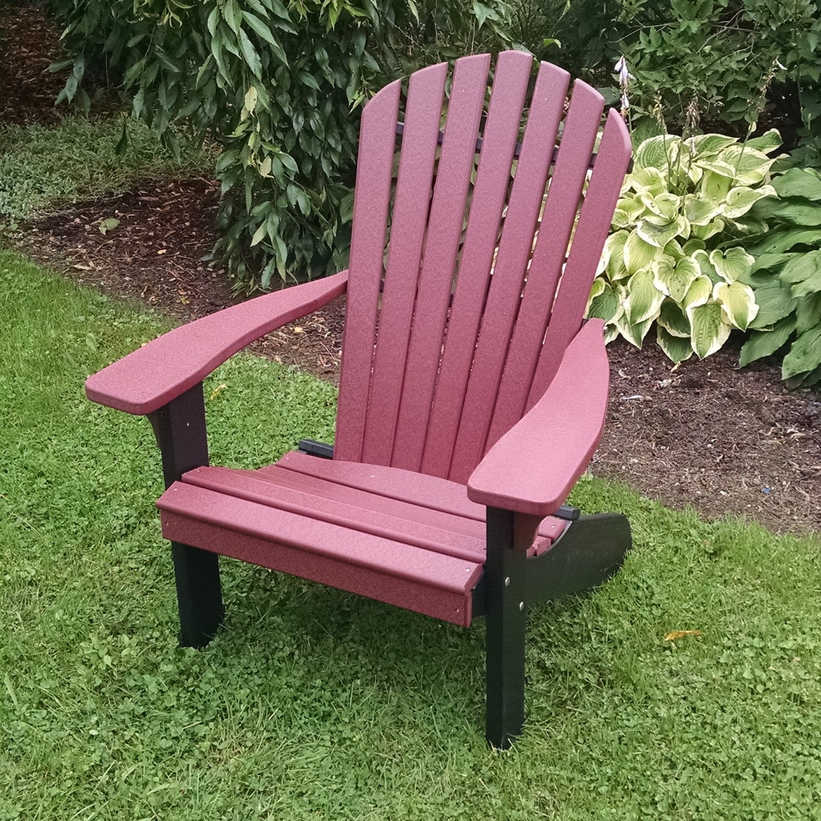 A & L Recycled Plastic TwoTone Fanback Adirondack Chair