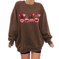 thumbnail image 1 of Pompotops Mode Hauts à Col Rond Imprimé pour Femmes Manches Longues Blouse Confortable Chandail en Molleton, 1 of 4