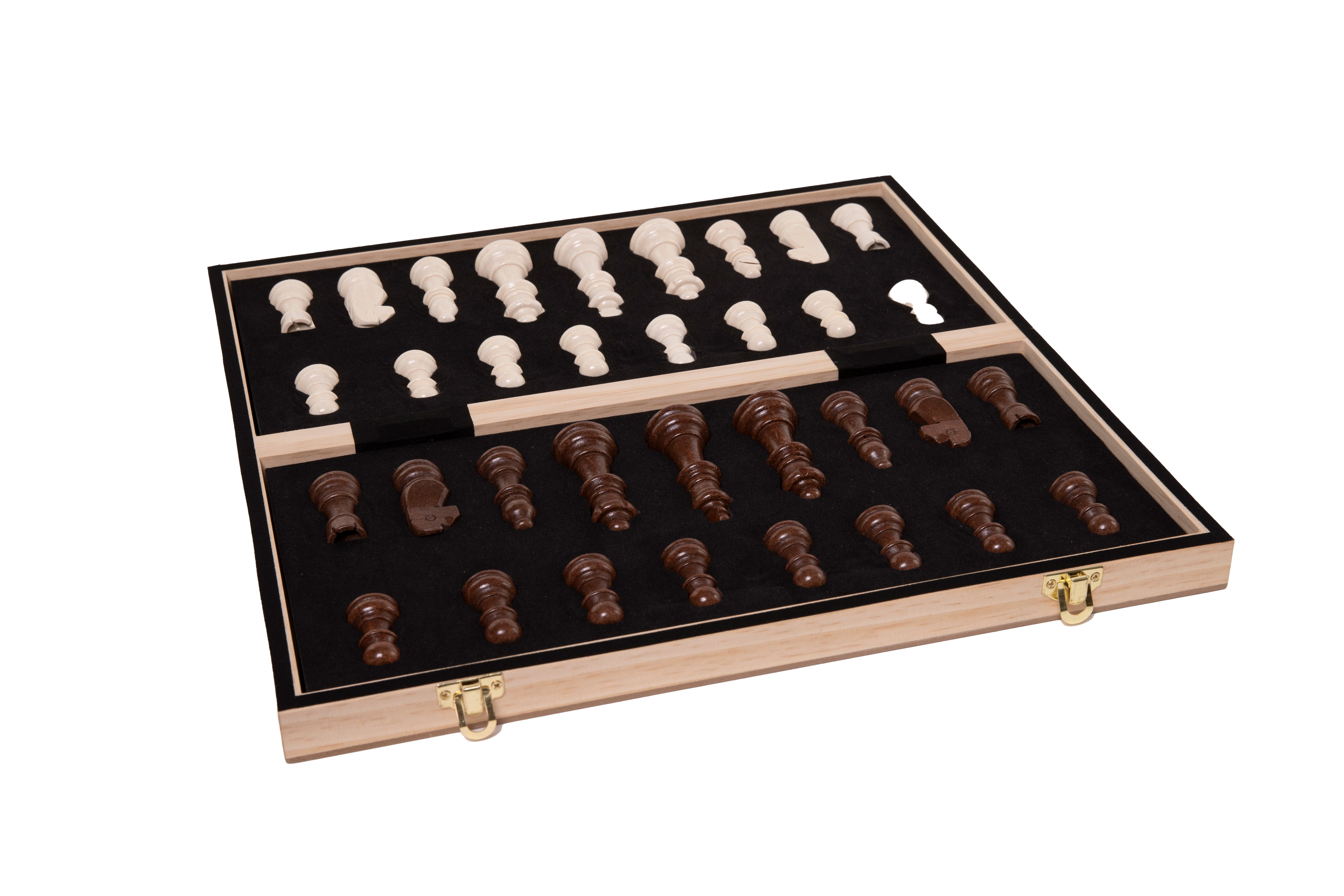 GothamChess, Chess Game board , Premium Wooden Finish Folding Board with Magnetic Pieces, Brown