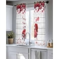 thumbnail image 5 of Valentine's Day Sheer Curtains 45 Inch Length 2 Panels Set for Living Room/Bedroom, Red Truck Roses Romantic Love Heart Rustic Wood Kitchen Curtains Grommet Curtains Window Treatments 42"x45"x2, 5 of 7