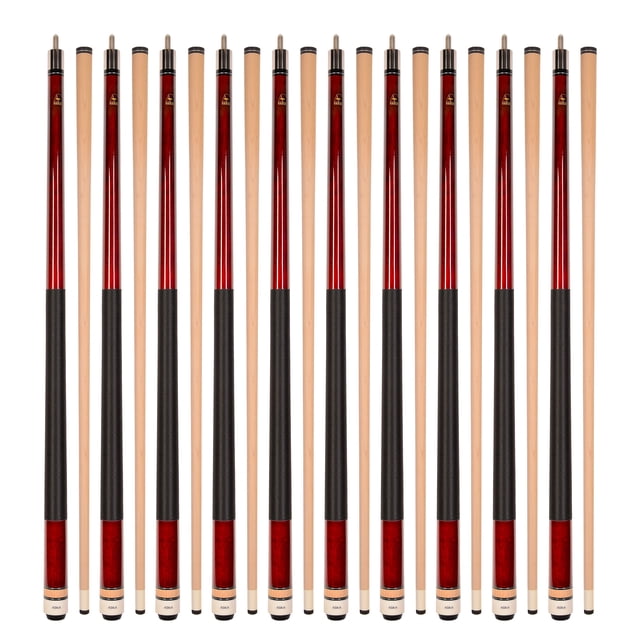 ASKA L2 Lot de 10 Pointes de Billard Rouges pour Piscine - Arbre Érable Canadien de 58 Pouces, Embout Rigide de 13 mm, Poids Mixtes