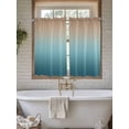 thumbnail image 7 of Tier Curtains 45 Inches Long, Navy Blue Brown Ombre Window Treatment Curtain Drapes, Teal Gradient Color Modern Abstract Art Small Curtain Drapes for Bathroom Laundry Room, 27.5"x45", 2 Panels, 7 of 7
