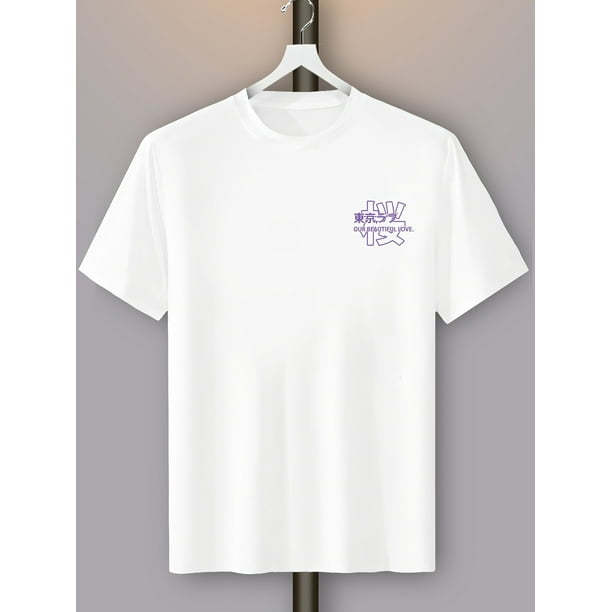 Camiseta gráfica de anime para hombre: cuello redondo informal, manga corta, elasticidad media, camiseta de verano con estampado "¿Cómo vive el artista de anime?", ropa informal | Camiseta con estampa