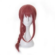 Aadesso Anime Chainsaw Cosplay Makima Long Braided Wig with Bangs Red Party Wig