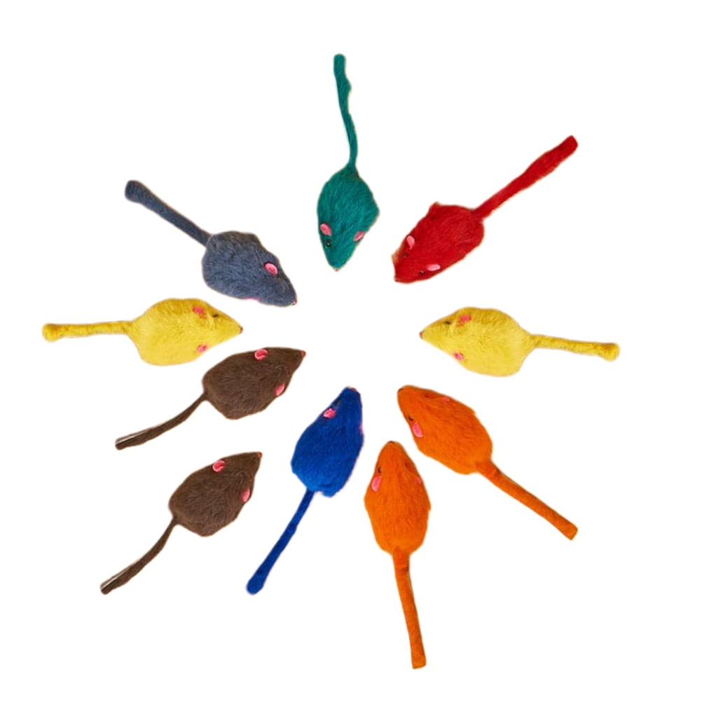 10pcs in A Pack False Mice Toys Little Mouse Shaped Cat Toy Interactive