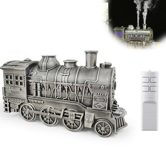 Vintage Train Ultrasonic Humidifier with Remote Fine Mist Quite 300ML Essential Oil Diffuser Christmas for Home Gift