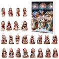 thumbnail image 1 of 2D Acrylic Christmas Countdown Ornament Calendar Set Double Printed Tree Decorations Kids Favorite Festive Toy, 1 of 9