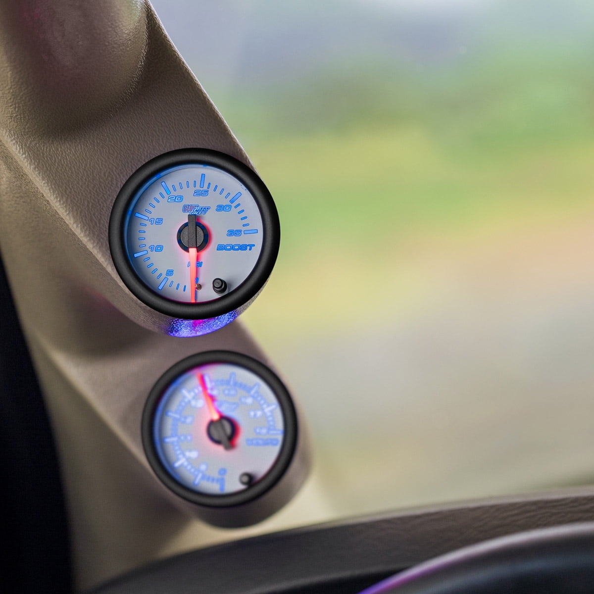 GlowShift 3-Gauge Diesel Set - Boost, EGT & Fuel Pressure Gauges With White Dial & 7 Color Lights - View #4
