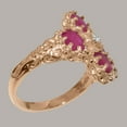 thumbnail image 3 of LBG British Made 18k Rose Gold Natural Diamond & Ruby Womens Statement Ring - 33 size options - Size 10.75, 3 of 6