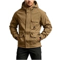 thumbnail image 3 of Thousandth Heavy Duty Hooded Work Jacket for Men Plus Size Windproof Water Repellent Outdoor Coat with Zipper Travel Hiking Outerwear, 3 of 8
