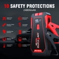 thumbnail image 6 of Car Jump Starter Car Battery Jump Starter Pack 4000A Peak for Up to 10.0L Gas and 8.0L Diesel Engine 12V Auto Battery Booster,Jumper Cables Portable Lithium Jump Box with LED Light/USB QC3.0, 6 of 6