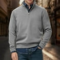 thumbnail image 2 of CONZONE Mens Pullover Sweatshirts Long Sleeve Sweatshirt for Men Trendy Solid Color Quarter Zip Stand Collar Fall Hoodie Sweatshirt, 2 of 5