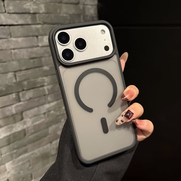TECH CIRCLE For iPhone 17 Pro Max Magnetic Transparent Matte Case Slim Anti-Scratch Shock-Absorbent Non-Slip PC TPU Wireless Charging Drop Protection Cover,Black