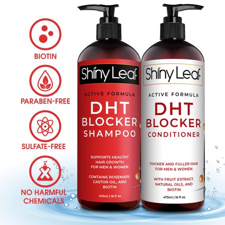 DHT Blocker Shampoo and Conditioner Set Anti Hair Loss Treatment - Active Formula