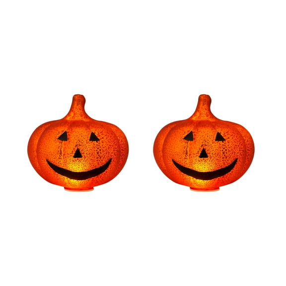 Mr. Halloween 6-Inch Mercury Glass Jack-O-Lantern, Set of 2