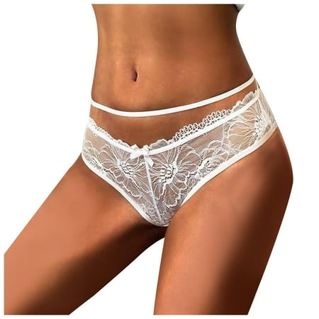 AnuirheiH Lace Thong Panties T back Lingerie Soft Comfortable Bowknot Sexy Nightwear Sale on Clearance
