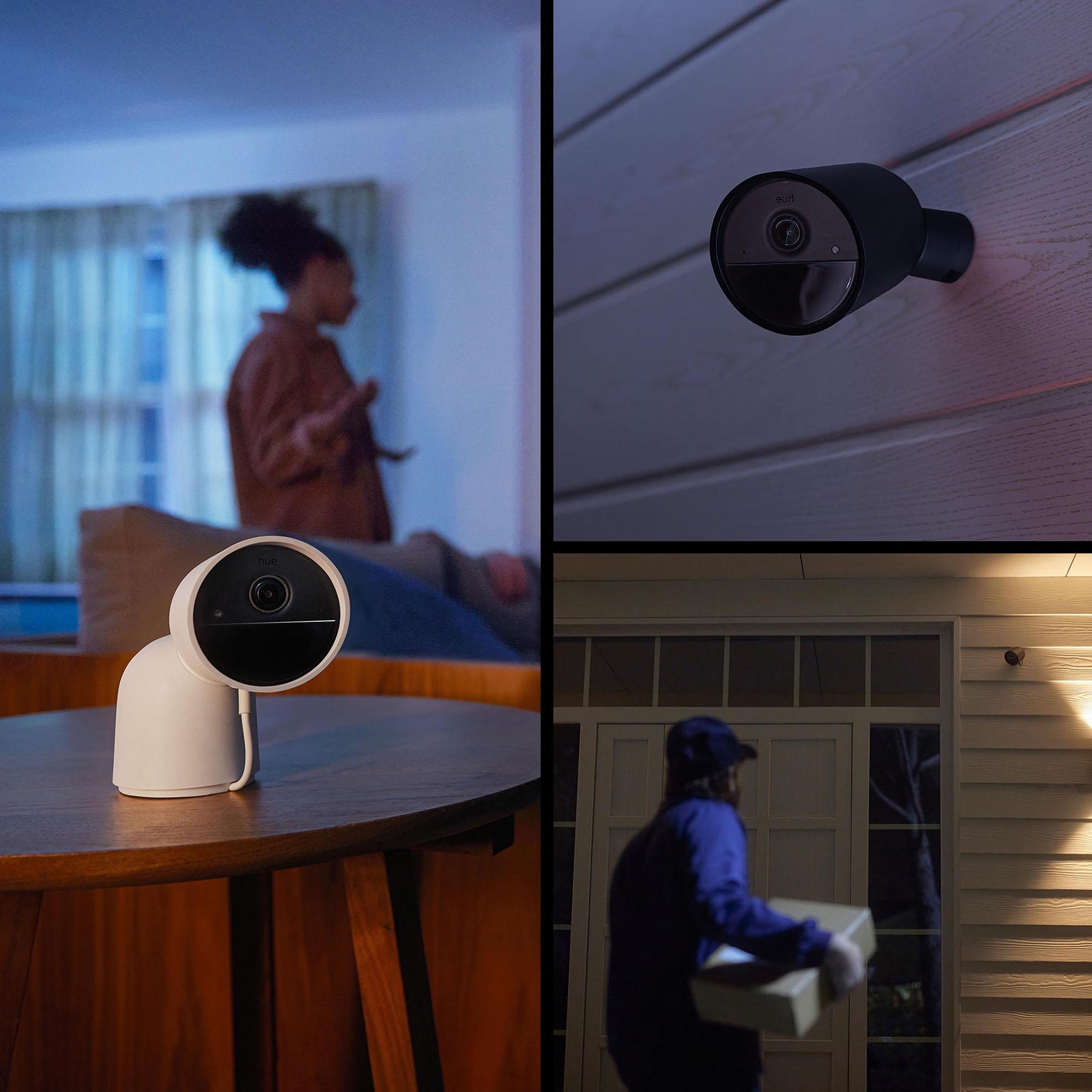 Philips Hue Secure Battery-Powered Smart Security Camera, Black