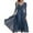 Blue, variant on Elegant Flowy Chiffon Casual Dress with Long Sleeves and Allover Printed Design for Everyday Comfort and Style Casual Dress Blue S
