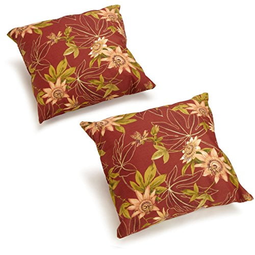 Blazing Needles 9910-S2-REO-16 Blazing Needles 17-inch Outdoor Knife Edge Throw Pillows (Set of 2) - Passion Ruby