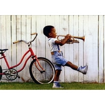 Avanti Press Child Playing Trumpet Cute / Funny Birthday Card