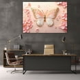 thumbnail image 5 of Mudket Pink and Gold Butterfly with Flowers Canvas Wall Art, Floral Wall Decor, Framed Ready to Hang Artwork for Living Room Bedroom - 12"L x 8"W, 5 of 10