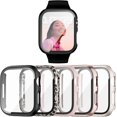 thumbnail image 1 of 5 Pack Case Compatible for Apple Watch Series 8 & Series 7 41mm with Tempered Glass Screen Protector, PC Hard Ultra-Thin Scratch Resistant Bumper Protective Cover for iWatch 41mm Accessories, 1 of 5