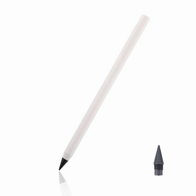 White Metal Alloy Writing Instrument Never Needs Sharpening Permanent Pencil For Writing Drawing Sketching Office School Supplies