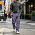 thumbnail image 2 of HAJWOH Sweatpants Men Forest Branch Baggy Camouflage Bottoms for Men Causal Wide Leg Trousers Streetwear, 2 of 3