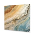 thumbnail image 2 of Designart "Aqua Symphony Beige Blue Harmony" Abstract Metal Art Living Room, 2 of 5