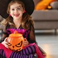 thumbnail image 2 of Halloween Pumpkin Candy Bucket Plastic Pumpkin Pail with Handle and Lid Halloween Party Candy Storage Holiday Home Decor,1pack, 2 of 4