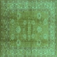 thumbnail image 1 of Ahgly Company Indoor Square Oriental Turquoise Blue Traditional Area Rugs, 5' Square, 1 of 4