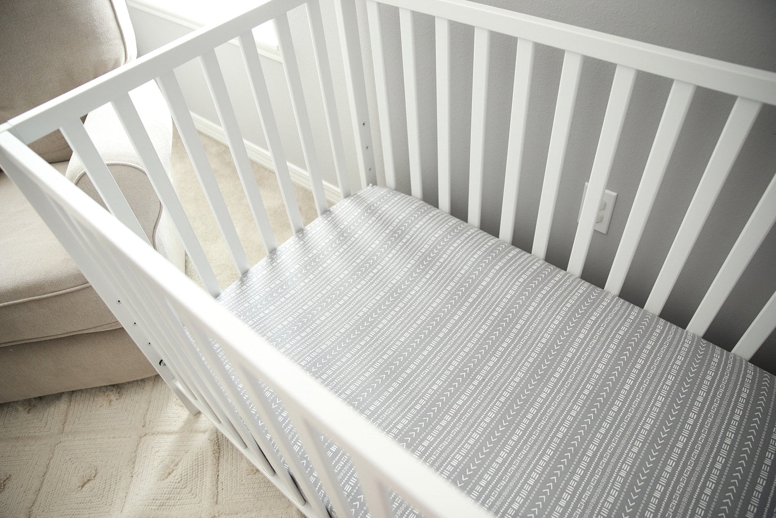 One Kind Premium Bamboo Fitted Crib Sheet for Standard Baby Cribs | Mudcloth