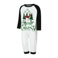 thumbnail image 3 of Christmas Family Pajamas Matching Set Christmas Tree Print Long Sleeve Tops and Green Plaid Pants Sleepwear, 3 of 10