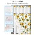 thumbnail image 2 of No Hook Cloth Fabric Shower Curtain with Snap in Liner, Sunflower Waterproof Shower Curtains Set with See Through Top Window, Farmhouse Flowers Summer Botanical Bath Curtains Shower 72"x72", 2 of 6