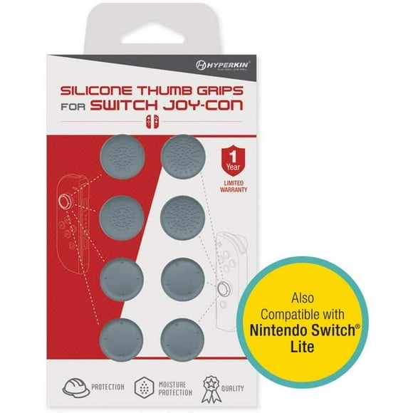 Hyperkin Joy-Con Silicone Thumb Grips - Neo Grey (8-Pack) for NintendoSwitch