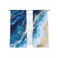 thumbnail image 7 of Blue Coastal Beach Sheer Curtains 63 Inch Length 2 Panels Set, Modern Luxury Summer Nautical Voile Window Treatment Rod Pocket Curtains Sheers Drapes for Bedroom/Living Room/Kitchen 52x"63"x2, 7 of 7