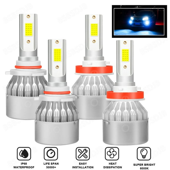 For Chevy Traverse 2009 2010 2011 2012 Ice Blue 8000K LED Headlight High/Low Bulbs