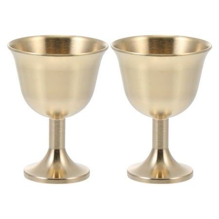 

Pavo 2pcs Durable Wine Glass Copper Drinking Cup Bar Champagne Goblet Barware