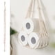 thumbnail image 1 of Bolsa de almacenamiento colgante de macramé hecha a mano, organizador bohemio tejido para baño, lavandería, multiusos para toallas, libros, revistas, 107 x 3 x 3 cm, 1 of 6