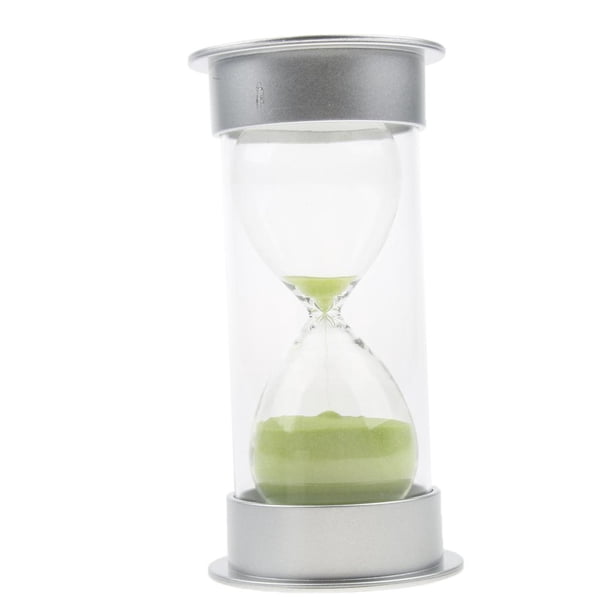 Reloj de arena plateado, temporizador de arena, ideal para la escuela, el aula o la oficina. Decoración de escritorio. 30 minutos.