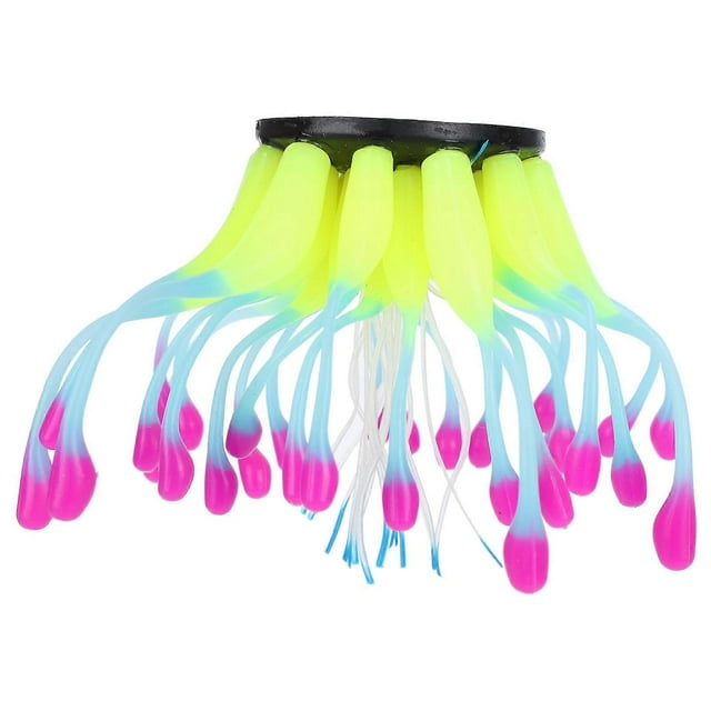 Corail artificiel en silicone, simulation de plante aquatique, décoration d'aquarium, ornement jaune