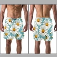 thumbnail image 3 of luoweisi Men's Beach Shorts Quick Dry Swim Trunks with Mesh Lining Daisy S, 3 of 5