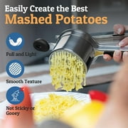 Prioritychef Large 15oz Potato Ricer, Heavy Duty Stainless Steel Ricer, Black