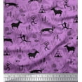 thumbnail image 1 of Soimoi polyester Crepe Fabric Reindeer,Tent & Human African Print Fabric by Yard 42 Inch Wide, 1 of 1