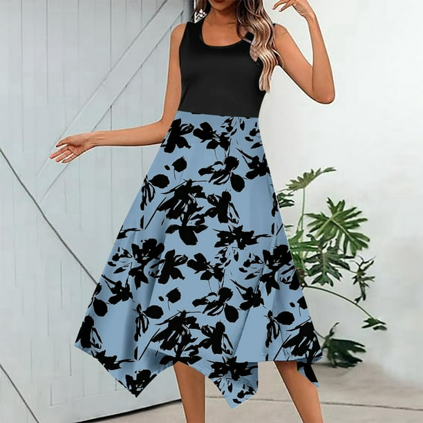 WILLBEST Vestidos Floreados Para Mujer Vestido Largo Informal De Verano Con Estampado Floral Y Elegante